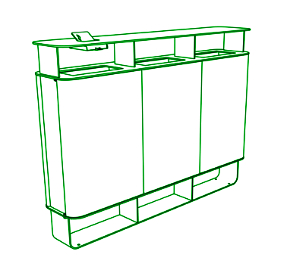 KSD 333- 1440×292×1096 mm / 60 l + 60 l + 60 l