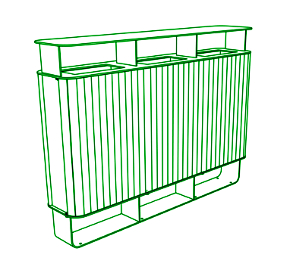 KSD 312 - 1440×292×1060 mm / 60 l + 60 l + 60 l