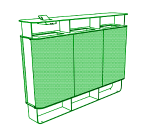 KSD 343 - 1440×292×1096 mm / 60 l + 60 l + 60 l