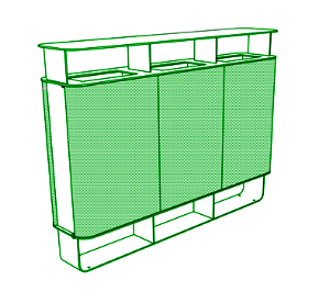 KSD 342 - 1440×292×1060 mm / 60 l + 60 l + 60 l